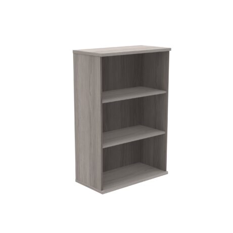 Bookcase in Alaskan Grey Oak with 2 shelves, size 1204 high, made from FSC-certified materials.
