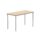 Rectangular multi-use table with Canadian oak top and silver frame, dimensions 1200 x 600 mm.