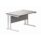 Rectangular office desk with Alaskan Grey Oak top and white steel double upright cantilever frame, dimensions 1200 X 800.