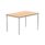Rectangular multi-use table with Norwegian beech top, silver frame, dimensions 1200 x 800 mm. FSC certified.