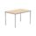 Rectangular multi-use table with Canadian Oak top, silver frame, dimensions 1200 x 800 mm. FSC certified.