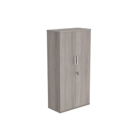 FSC cupboard, 1592mm high, in Alaskan Grey Oak finish, featuring two doors and a lock.