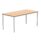 Rectangular multi-use table, 1600x800mm, Norwegian Beech top, silver frame, FSC certified.