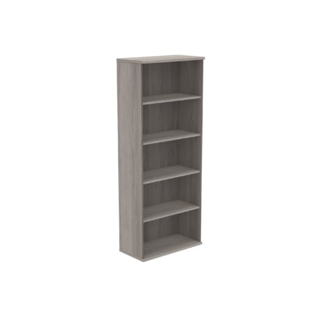 4-shelf bookcase in Alaskan Grey Oak, 1980mm high, made from FSC-certified materials.