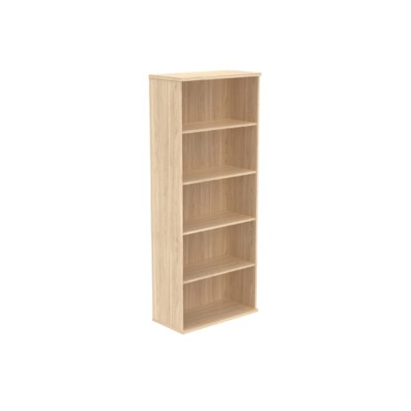 Four-shelf bookcase in Canadian Oak, 1980mm high, made from FSC certified materials.