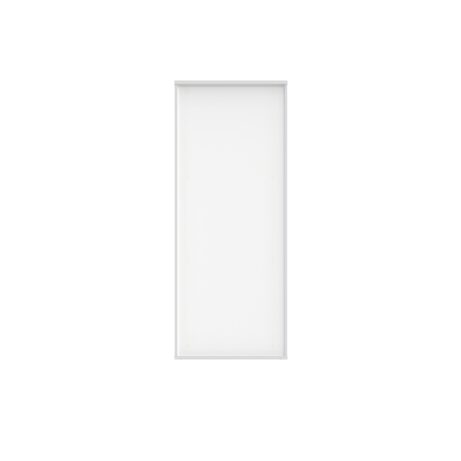 Four-shelf FSC bookcase in white with a stain-resistant finish, offering compact storage for documents and books.