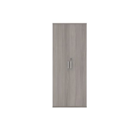 FSC-certified wooden cupboard in a light wood finish, 800mm W x 400mm D x 1980mm H, with steel handles and lockable door.