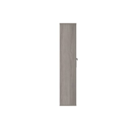 FSC-certified wooden cupboard, lockable door, soft-close hinges, grey finish, 800mm W x 400mm D x 1980mm H.