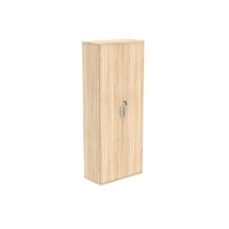 FSC cupboard, 1980mm high, in Canadian Oak finish with a sleek silver handle.