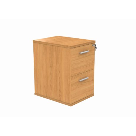 Filing Cabinet Office Storage Unit in Norwegian Beech with 2 drawers and a locking mechanism.