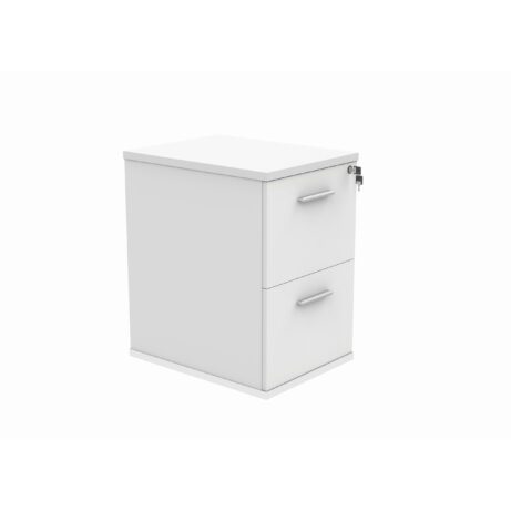 Filing Cabinet Office Storage Unit, Arctic White, with 2 drawers and locking mechanism. Ideal for office organization.