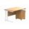 Double upright rectangular desk in Norwegian Beech with white frame and a 2-drawer mobile pedestal. Dimensions: 1200 x 800.