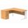 Double upright left-hand radial desk with desk high pedestal, Norwegian Beech and white finish, dimensions 1600x1200mm.