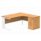 Double Upright Right Hand Radial Desk with 600mm Deep Pedestal, Norwegian Beech and White finish, dimensions 1600 x 1200mm.