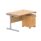 Single upright rectangular desk in Norwegian beech with silver frame and 3-drawer mobile pedestal. Dimensions: 1200x800.