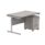 Single upright rectangular desk with Alaskan grey oak top, silver frame, and 3-drawer mobile pedestal. Dimensions 1200x800.