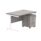 Single upright rectangular desk in Alaskan grey oak with white frame, paired with a 3-drawer mobile pedestal.