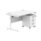 Rectangular desk with arctic white top, white frame, and a mobile 3-drawer pedestal on wheels. Dimensions: 1200 x 800 mm.