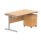 Single upright rectangular desk in Norwegian beech with silver frame and two-drawer mobile pedestal. Dimensions 1400x800mm.