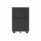 Black steel mobile under desk storage unit with three drawers and wheels for easy movement.
