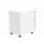 Compact white steel mobile under desk storage unit with three drawers and lockable top drawer, on castors for easy mobility.
