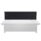 Straight Upholstered Desktop Screen, 1800mm, black colour, positioned above a white desk surface.