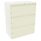 Bisley Essentials Steel 3 Drawer Side Filer in Chalk White finish, featuring a lockable top drawer.