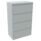 Bisley Essentials Steel 4 Drawer Side Filer in light grey, featuring four spacious drawers and a secure top lock.