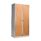 Bisley Essentials Steel Side Open Tambour, 1985mm high, matching orange shutter doors, beech/silver carcass.