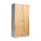 Bisley Essentials Steel Side Open Tambour, 1985mm high, matching shutter doors with oak/silver carcass.