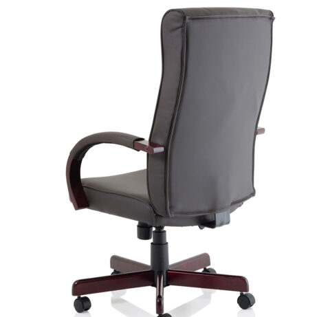 Chesterfield High Back Leather Executive Office Chair with Arms