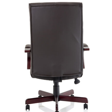 Chesterfield High Back Leather Executive Office Chair with Arms