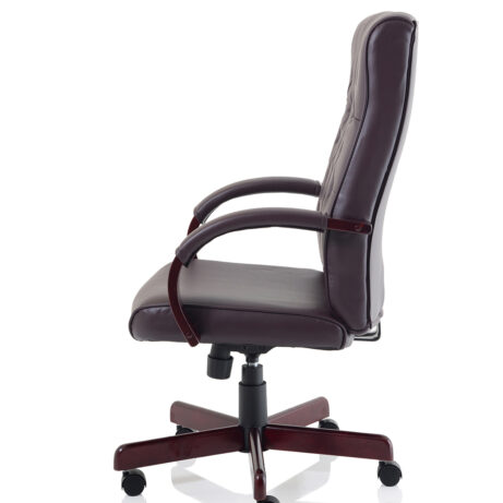 Chesterfield High Back Leather Executive Office Chair with Arms