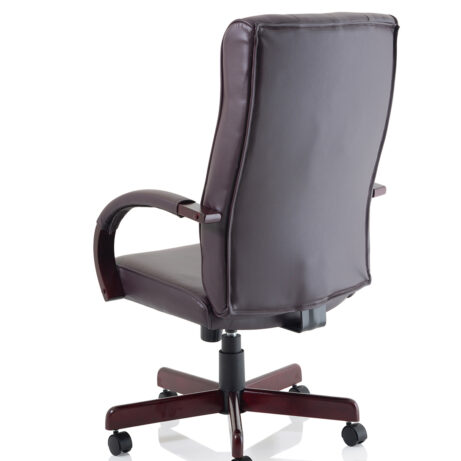 Chesterfield High Back Leather Executive Office Chair with Arms
