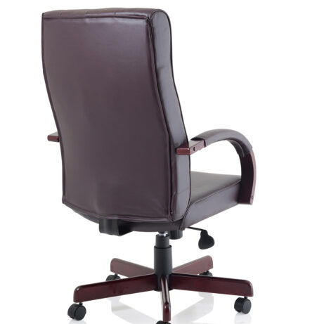 Chesterfield High Back Leather Executive Office Chair with Arms