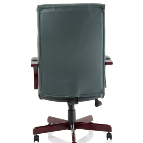 Chesterfield High Back Leather Executive Office Chair with Arms