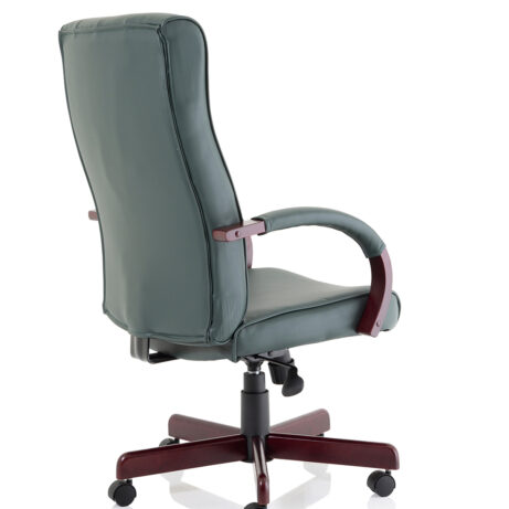Chesterfield High Back Leather Executive Office Chair with Arms