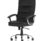 Moore Deluxe High Back Black Executive Office Chair with padded arms and chrome base, designed for long hours of comfort.