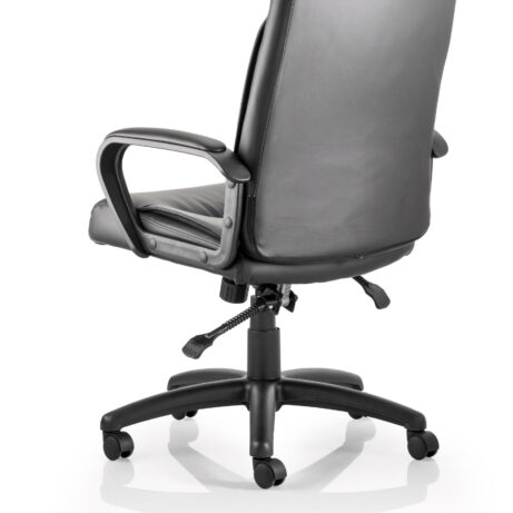 Plaza High Back Executive Black Leather Office Chair with Arms