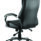 Rocky High Back Executive Chair in black leather with padded seat and chrome arms, designed for comfort and support.