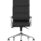 Savoy High Back Executive Chair in black leather with polished chrome arms and a five-star base. Ideal for office settings.