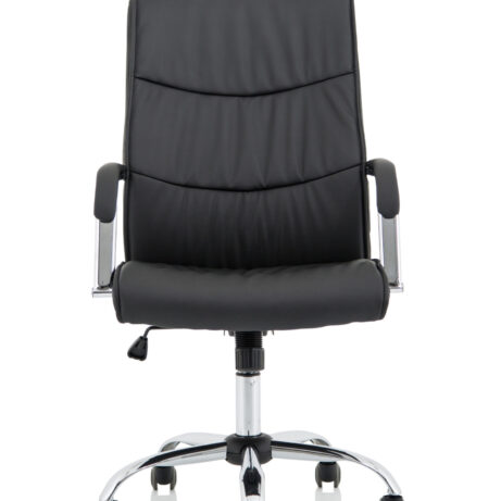 Carter High Back Black Leather Executive Office Chair with Arms