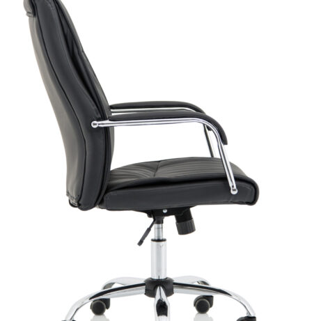 Carter High Back Black Leather Executive Office Chair with Arms