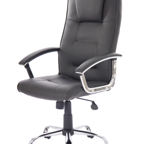 Thrift High Back Executive Black Leather Office Chair with Arms