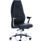 Mien High Back Executive Office Chair in black leather with chrome accents and rolling base.