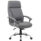 Penza High Back Executive Office Chair in grey leather with chrome arms and base, featuring adjustable height and swivel design.