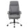 Penza High Back Executive Leather Office Chair with Arms in grey, featuring cushioned leather, chrome base, and rolling casters.