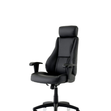 Winsor Medium Back Executive Black Leather Office Chair with Arms