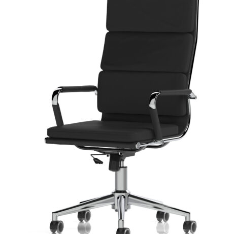 Hawkes High Back Black Leather Executive Office Chair with Arms