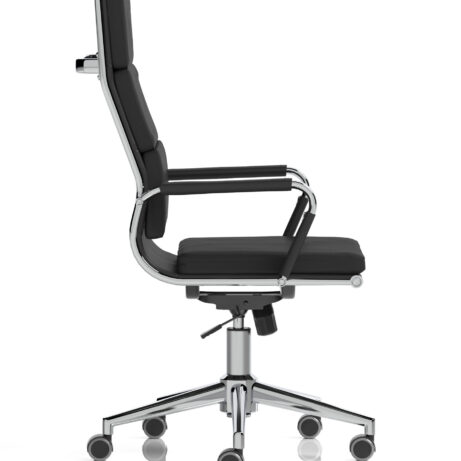 Hawkes High Back Black Leather Executive Office Chair with Arms